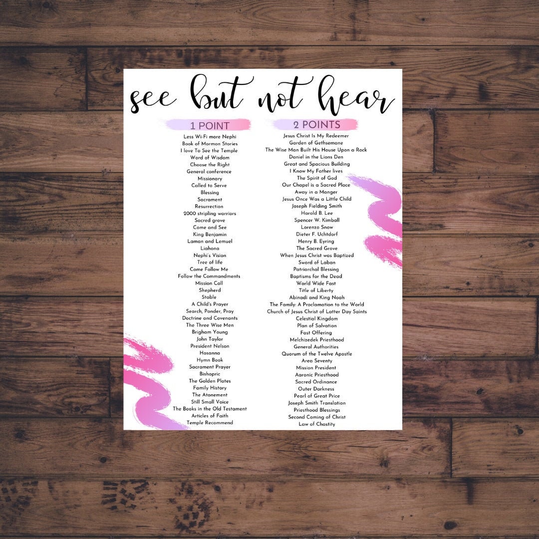 See But Not Hear – LDS Youth Mutual Activity Game | Instant Download | Mutual Activity | Youth Activity | Combined Mutual Idea | YW Activity