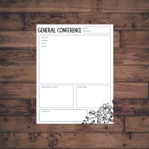 2021 General Conference notes, General Conference journal, LDS General Conference Notes, General Conference worksheet,