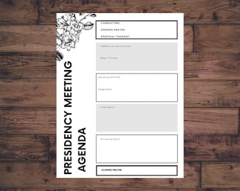 YW Presidency Meeting Agenda,  young women Agenda, Young Women Presidency Meeting, Yw Class Meeting, yw printable, Latter Day Saint,