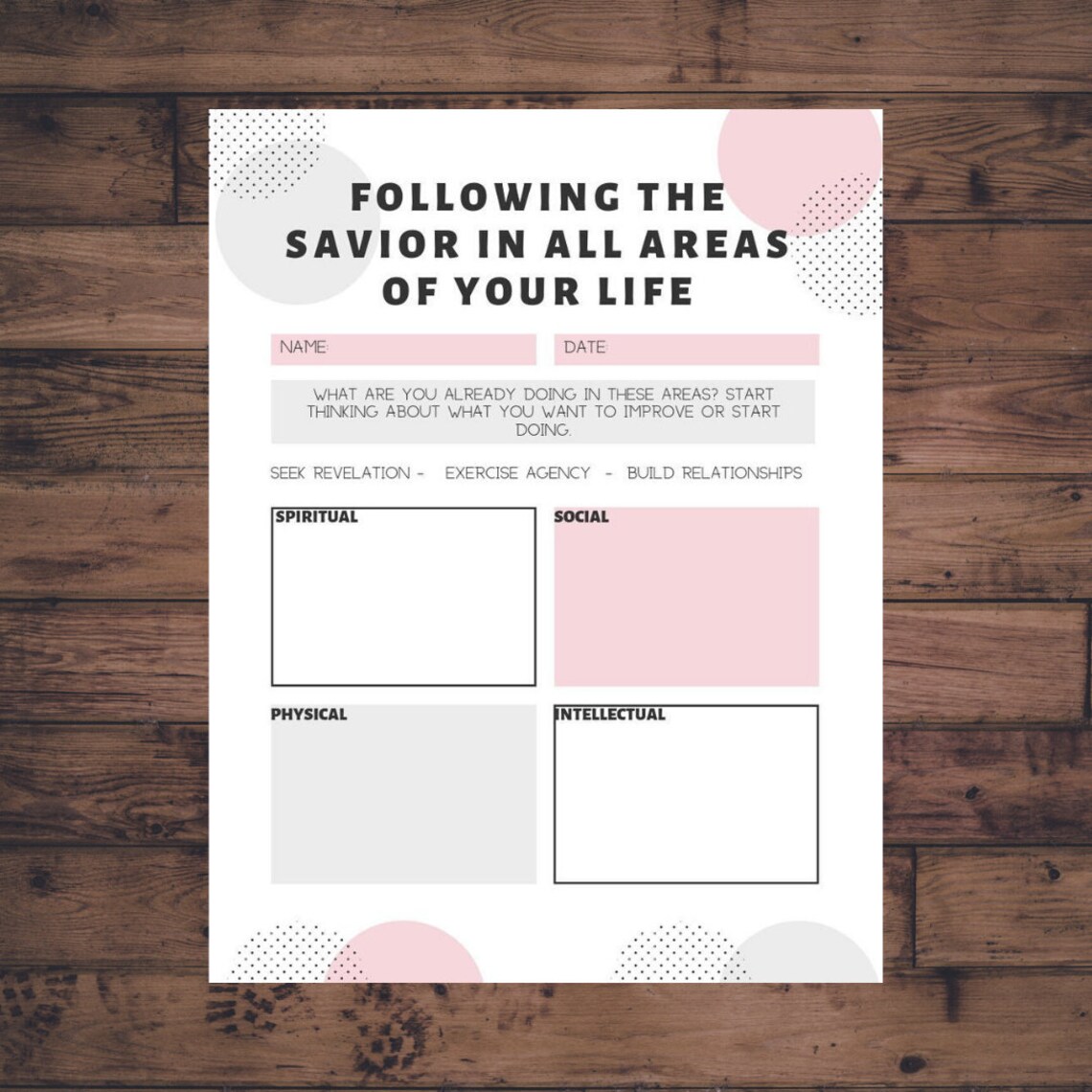 LDS Youth Worksheet LDS Youth Setting Goals Worksheet LDS Etsy