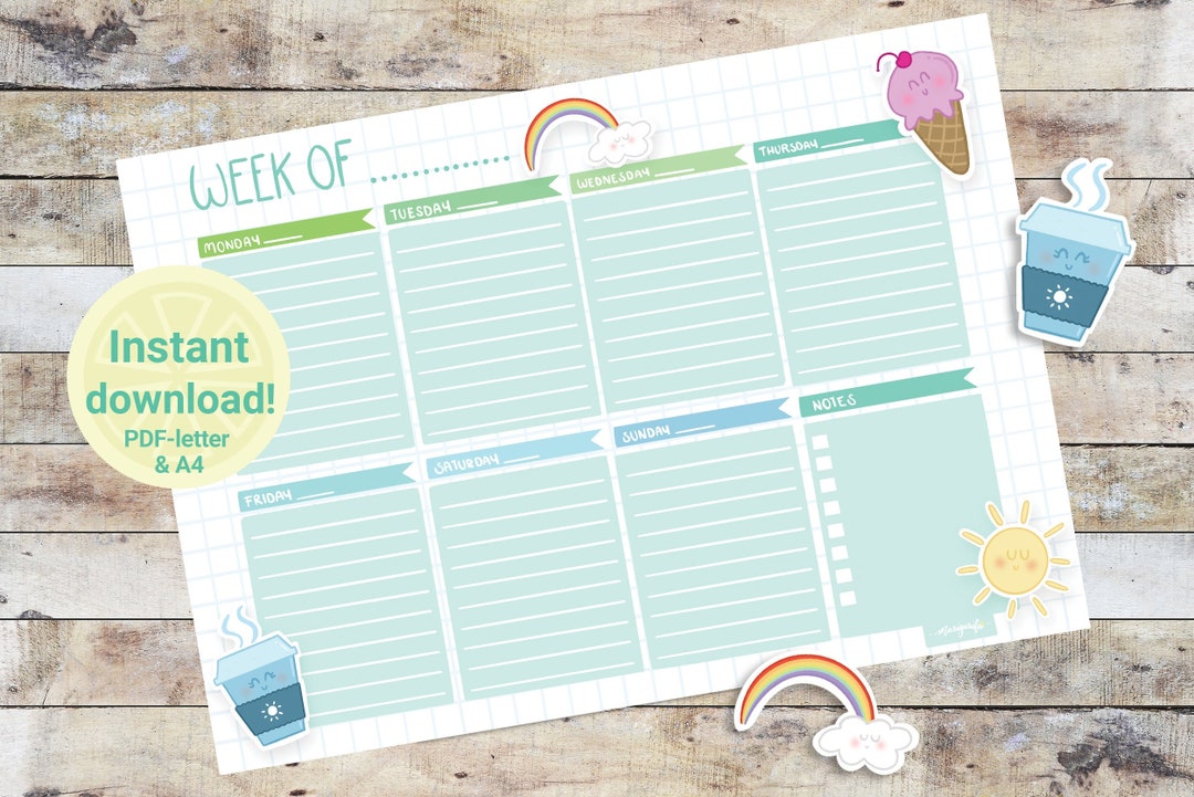 Weekly Planner Printable | To-do List , Pastel Colors, Cute | Activity ...