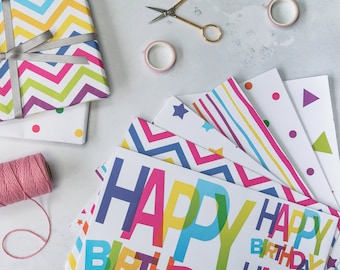 Colour Burst Wrapping Paper: 6 Extra Large Recyclable Gift Wrap Sheets