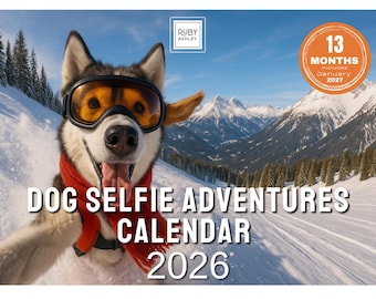 Dog Selfies 2026 Wall Calendar – Funny UK Edition