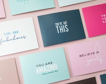 Pick Me Up Motivational Cards - 30 Postcards for Inspiration & Positivity. Made in the UK. 100% Recyclable Paper