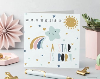A Star is Born Baby Boy Card - Ruby Ashley