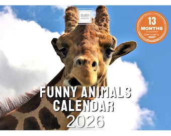 Funny Animals Calendar 2026: A4/A3 Wall Planner with Notes