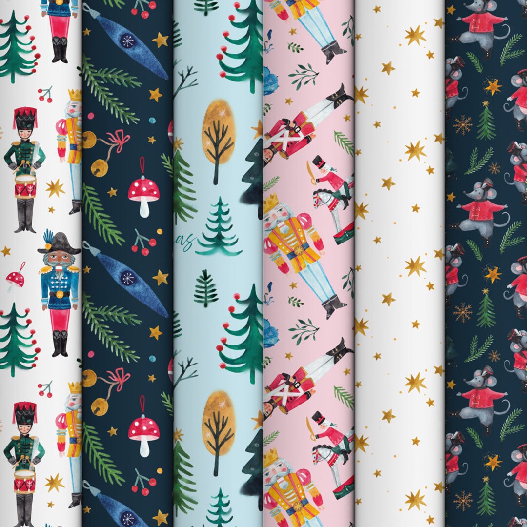 The Nutcracker Christmas Wrapping Paper 6 Folded Sheets Etsy