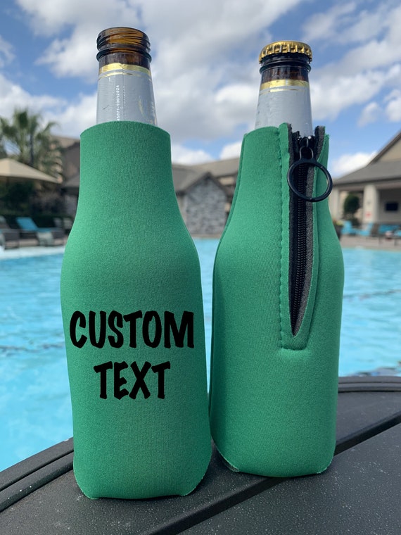 Personalized Zipper Bottle Cooler/custom Neoprene Bottle Sleeve/bottle  Insulator/can Insulator/bottle Hugger/longneck Beer Holder/beer 