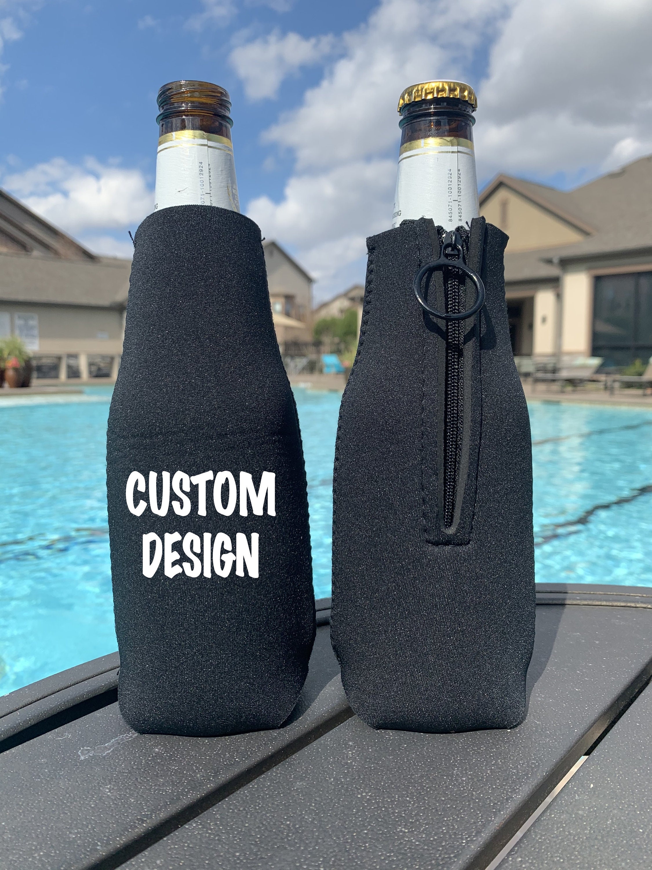 Zipper Bottle Koozie, Foldable Neoprene, Misc Items