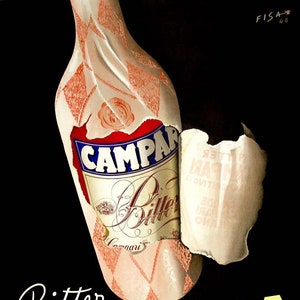 Bitter Campari L&#39;aperitivo Carlo Fisanotti 1948 original italian poster