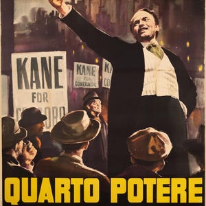 Bürger Kane Orson Welles (Quarto Potere) - 1960 SELTEN Wichtiges Filmplakat
