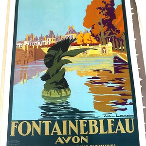 Fontainebleau Avon by Julien Lacaze c1930 Authentic original vintage French PLM Railways poster