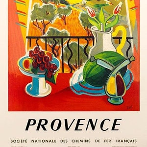 Provence by Tal on linen excellent on linen vintage french travel poster
