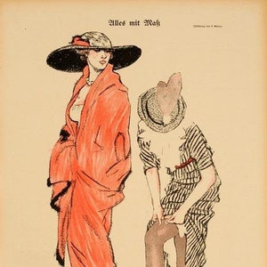 Simplicissimus 1913 by Kainer fashionable on linen original