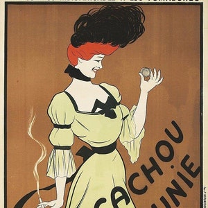 Leonetto Cappiello 1900 Cachou Lajaunie Breath Mints oryginalny francuski plakat w stylu Vintage Art Nouveau