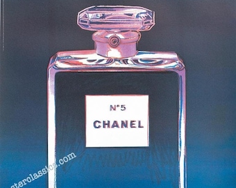 Vintage Andy Warhol Chanel Number 5 Perfume Poster Original poster made in France 22x29 1997 inches on linen