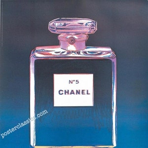 Póster vintage del perfume Chanel número 5 de Andy Warhol Póster original fabricado en Francia 22x29 1997 pulgadas sobre lienzo