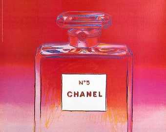 Warhols Chanel N5 Perfume original poster made in France 19x27 1997 inches on linen