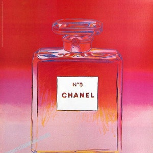 Warhols Chanel N5 Perfume original poster made in France 19x27 1997 inches  on linen