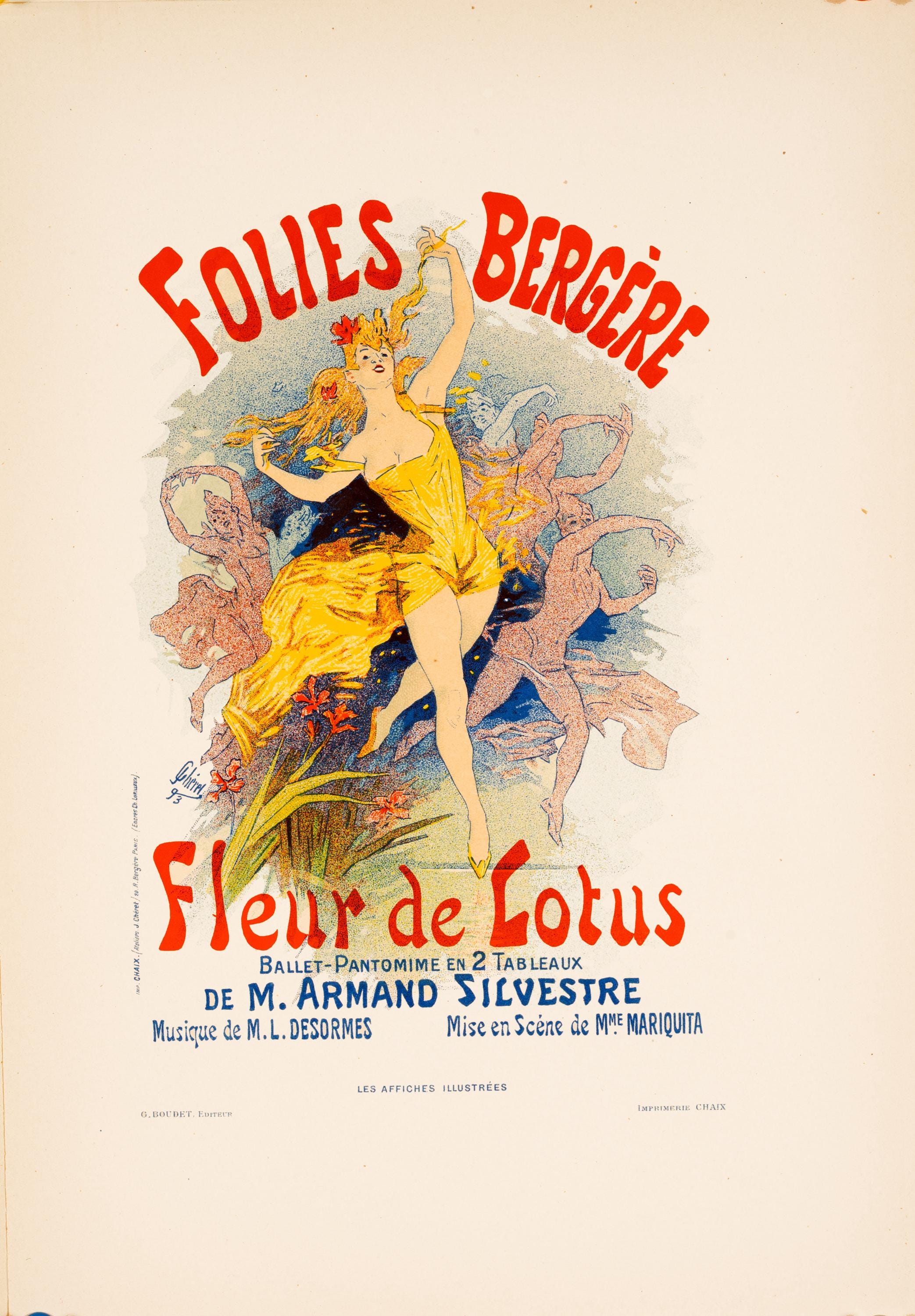 Original Vintage Poster Jardin De Paris by Cheret Affiches
