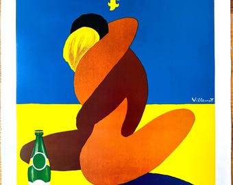 Perrier ヴィンテージ　アートポスター　ペリエ Shop Perrier Villemot - C'est Fou! Original Vintage Poster