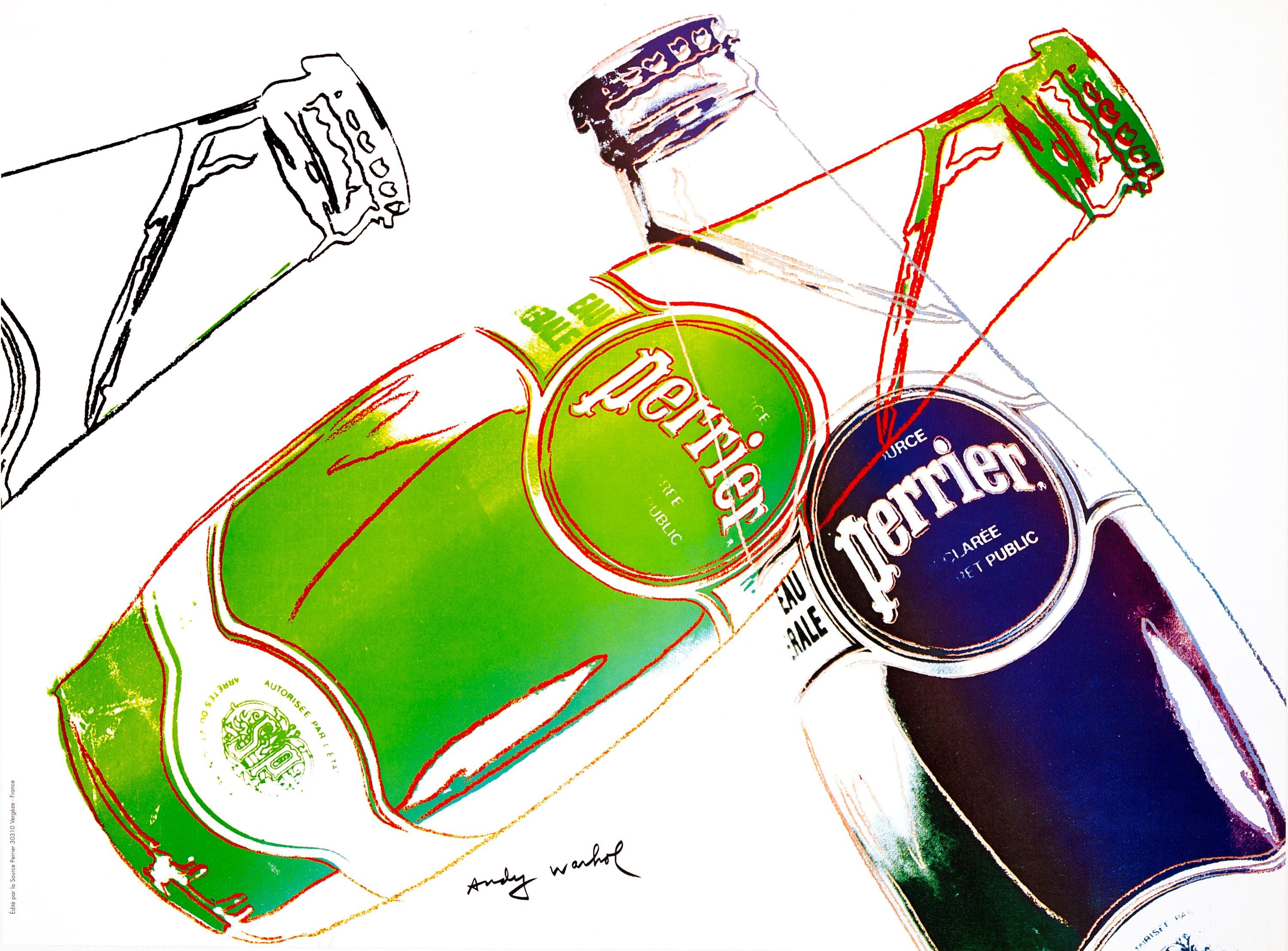 Three Perrier Bottles Andy Warhol poster Perrier Water, horizontal