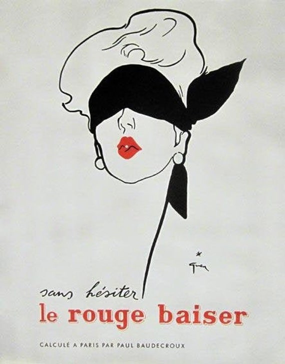 Buy Le Rouge Baiser Rene Gruau blindfold Vintage French Poster 