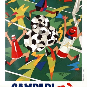 Azzurra Americas Cup by Ugo Nespolo 1983 original Italian vintage poster