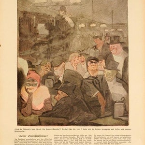 Simplicissimus 1913 by Karl Arnold Beim Donist on linen original