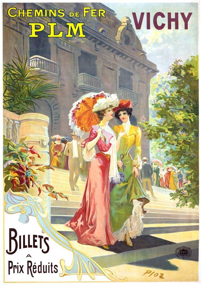 Vichy by Ploz Original Rare Casino Chemin De Fer Poster for the