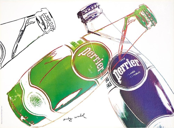 Andy Warhol Perrier Poster: 1983 Vintage Pop Art, White Version - Etsy