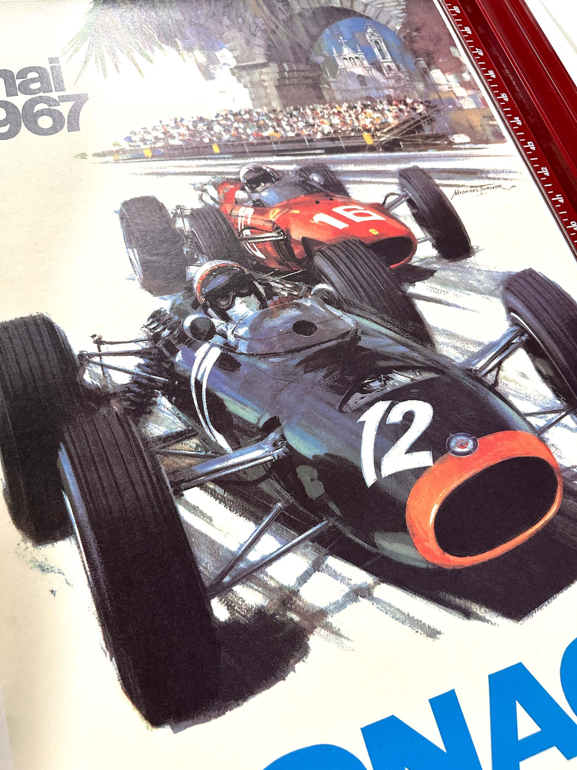 Impression rigide for Sale avec l'œuvre « Affiche du Grand Prix de Monaco 1967 » de l'artiste retrographics