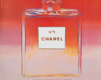 Original Vintage Andy Warhol Chanel Number 5 Perfume Poster Original poster made in France 18.75x27 Inches 1997 on linen