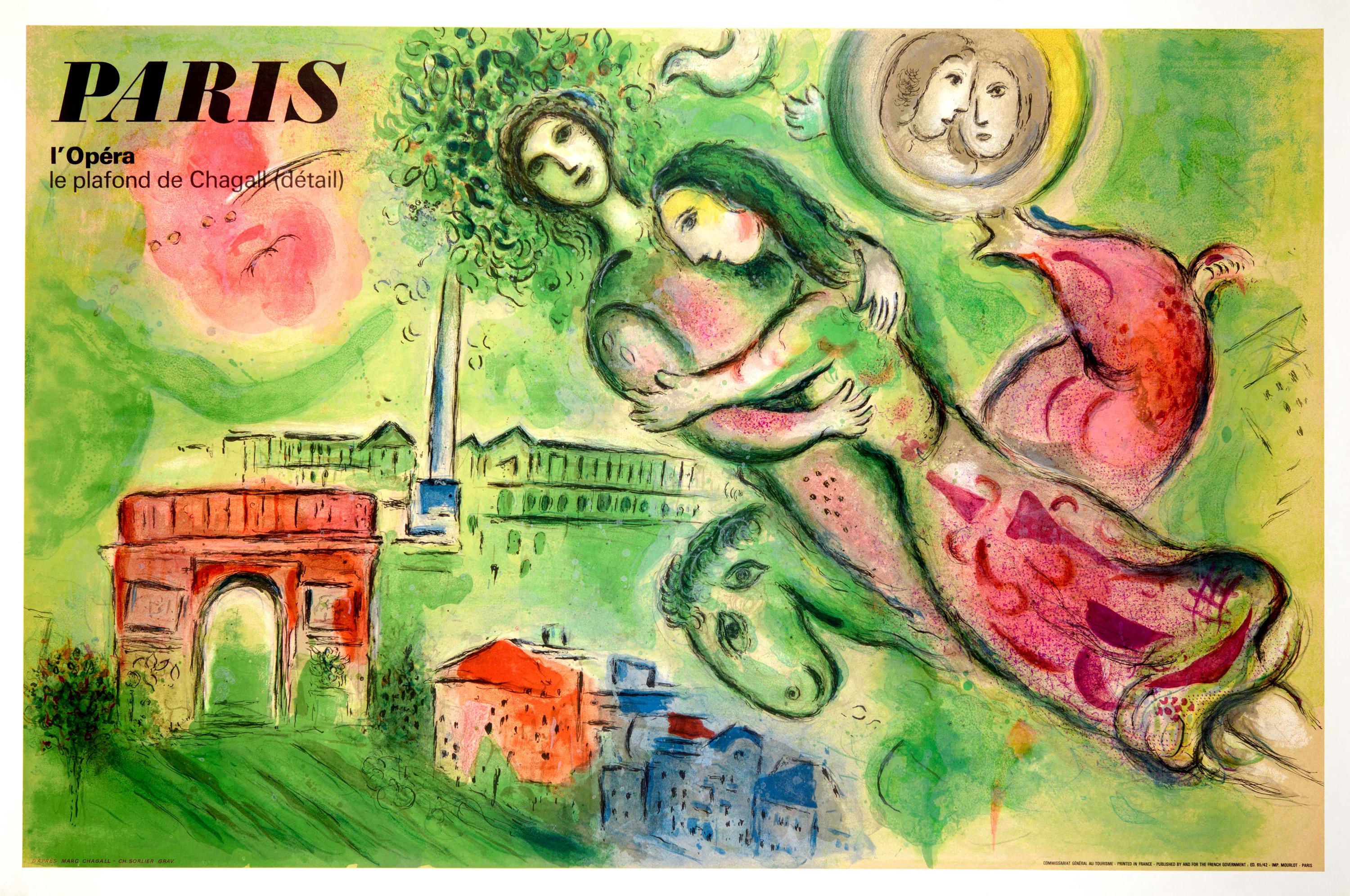Rare Poster Paris Opera by Marc Chagall Original Vintage French