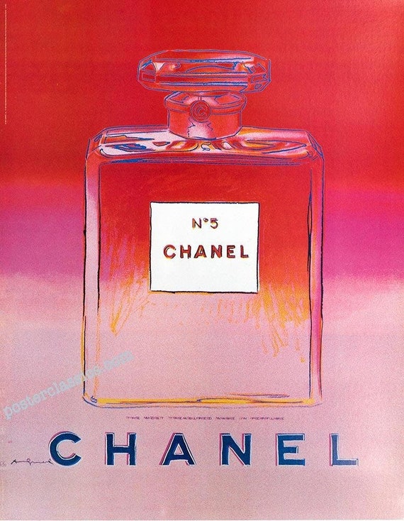 Warhols Chanel N5 Perfume original poster made in France 19x27 1997 inches  on linen