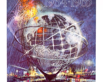 Original New York Worlds Fair Poster 1964-65 by Bob Peak Original