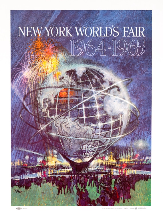 New York Worlds Fair Poster 1964-65 by Bob Peak Original Vintage