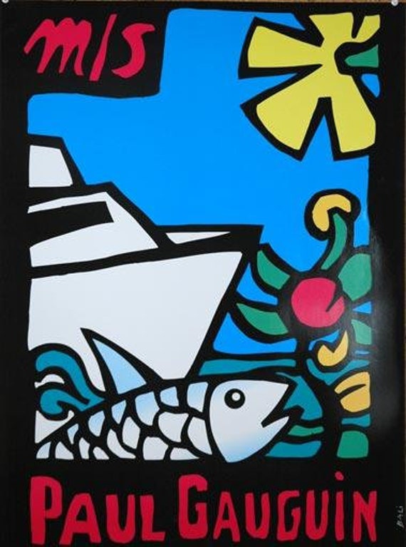 Paul Gauguin Travel ORIGINAL VINTAGE poster Bali Ship cruise Etsy