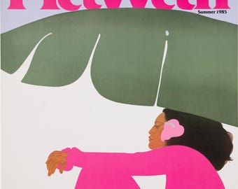 Original United Airlines Poster to Hawaii by Pegge Hopper 1985 on