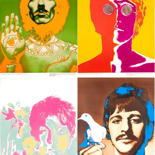 1967 Beatles Avedon Poster Set of 4 Color Posters : “originals