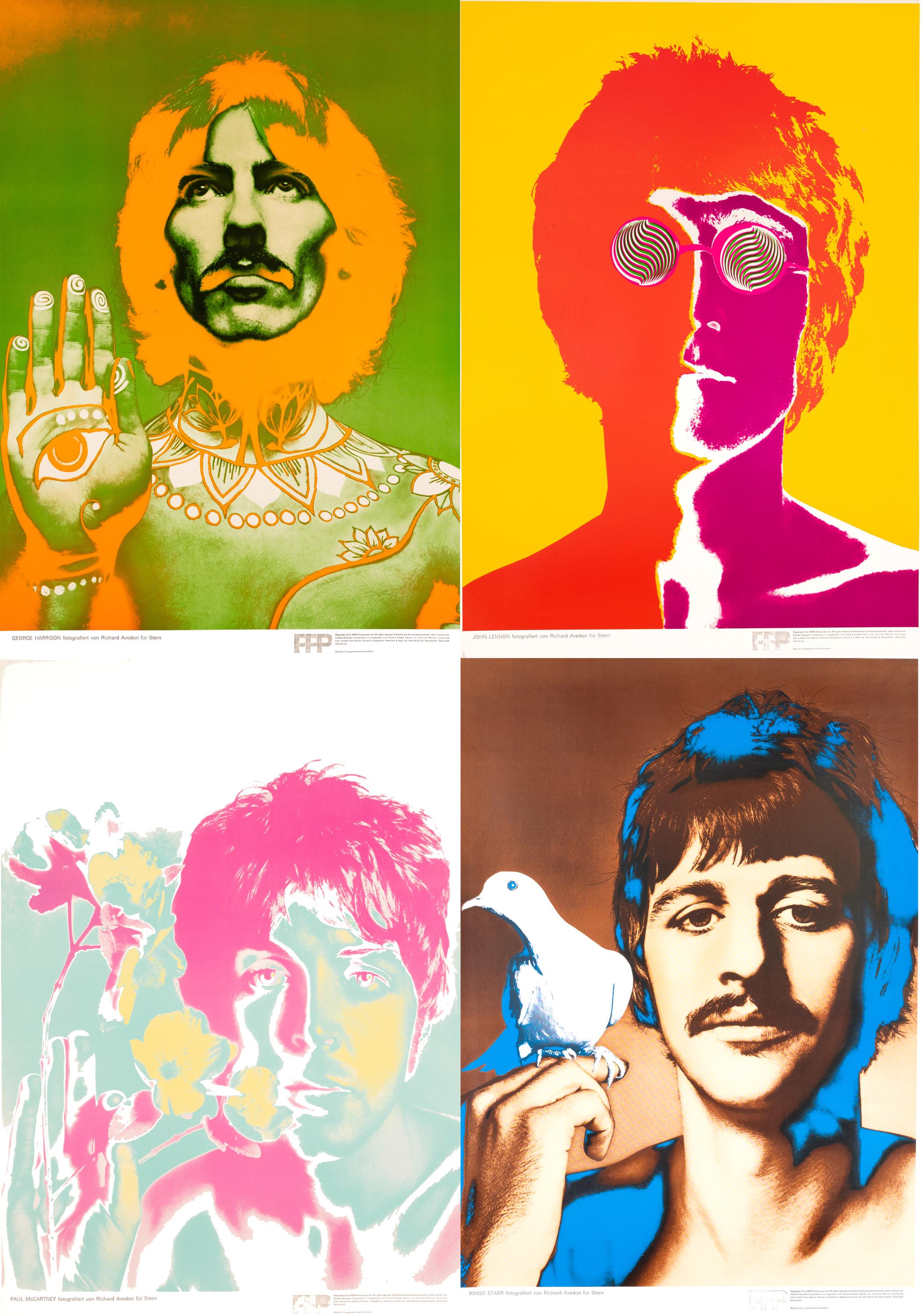 1967 Beatles Avedon Poster Setof 4 Color Posters : Original Stern