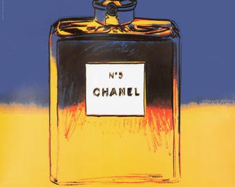 Original Vintage Andy Warhol Chanel Number 5 Perfume Poster Original poster made in France 18.75x27 Inches 1997 on linen