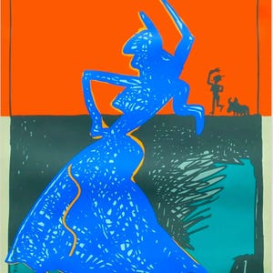 Affiche Javier Mariscal Gitanes sérigraphie originale Affiche vintage originale des années 1990