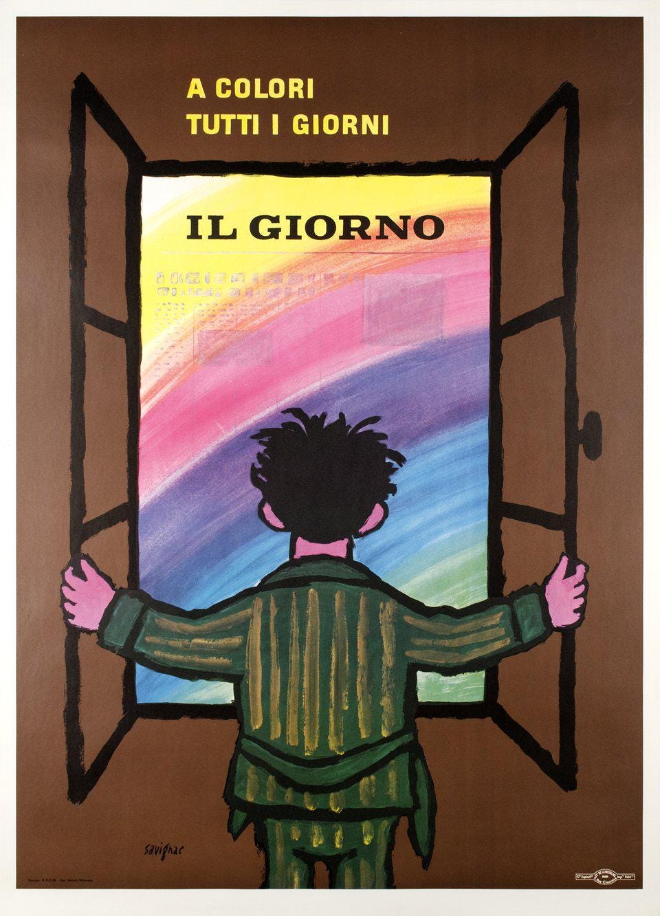 Raymond Savignac Il Giorno 39 X 55 インチ オリジナル ヴィンテージ 