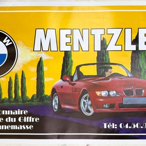 BMW Z3 1997 Brutalistische Brüder Skilbeck French Alpes limitierte Auflage handsigniertes Original Vintage Plakat