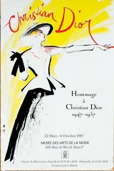 Hommage a Dior 1987 Rene Gruau 16 X 24 Inches Etsy