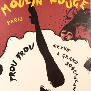 Moulin Rouge Frou frou poster by Ree Gruau on linen french
