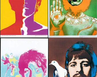 Beatles by Avedon Authentic set of 4 posters by Richard Avedon 1967 on linen excellent 19x27 inches original printing