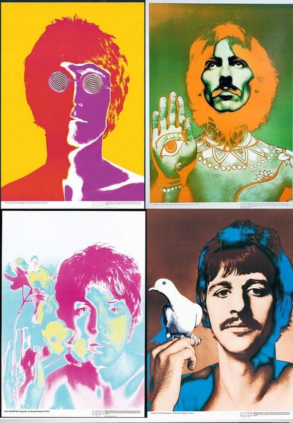 Beatles by Avedon Authentic Set of 4 Posters by Richard Avedon