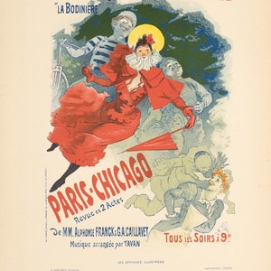 Original Vintage poster Tour eiffel by Cheret Affiches illustrees 1896